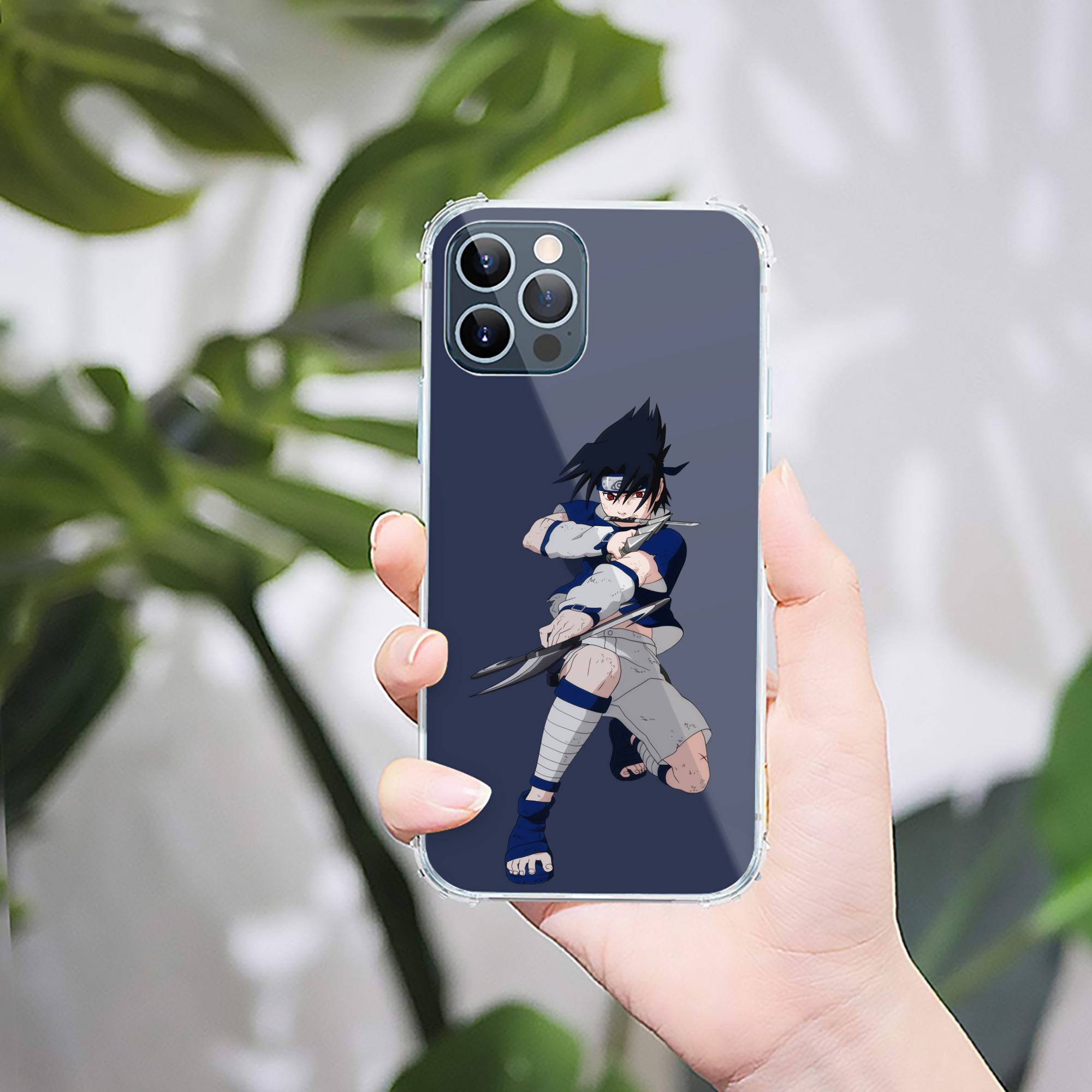 （画像用） NARUTO -ナルト- うちは サスケ Uchiha Sasuke 【iPhone 12シリーズ対応】透明スマホケース（クリアソフトケース）